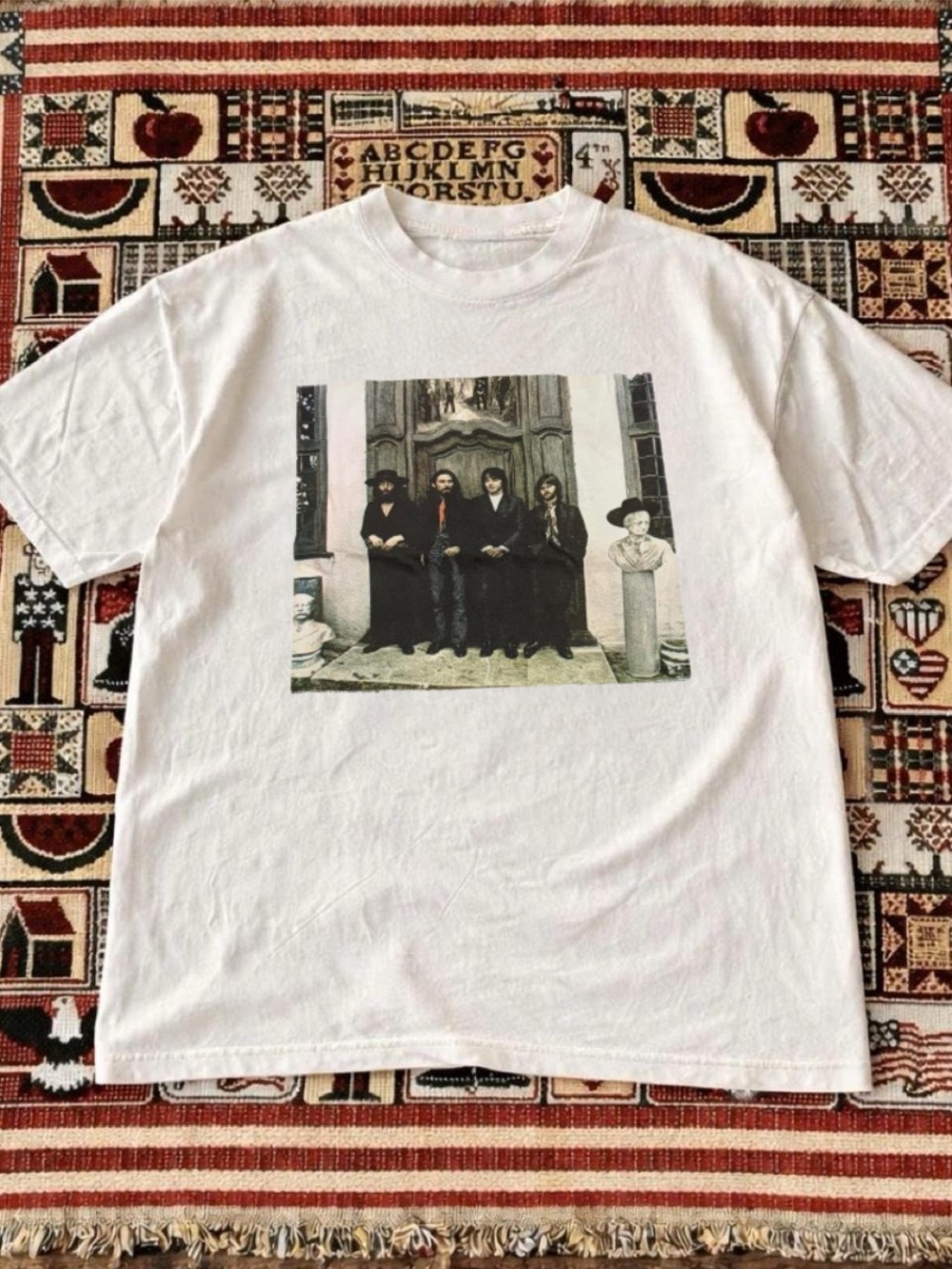 Gildan White Short-Sleeve Band Photo Graphic Tee